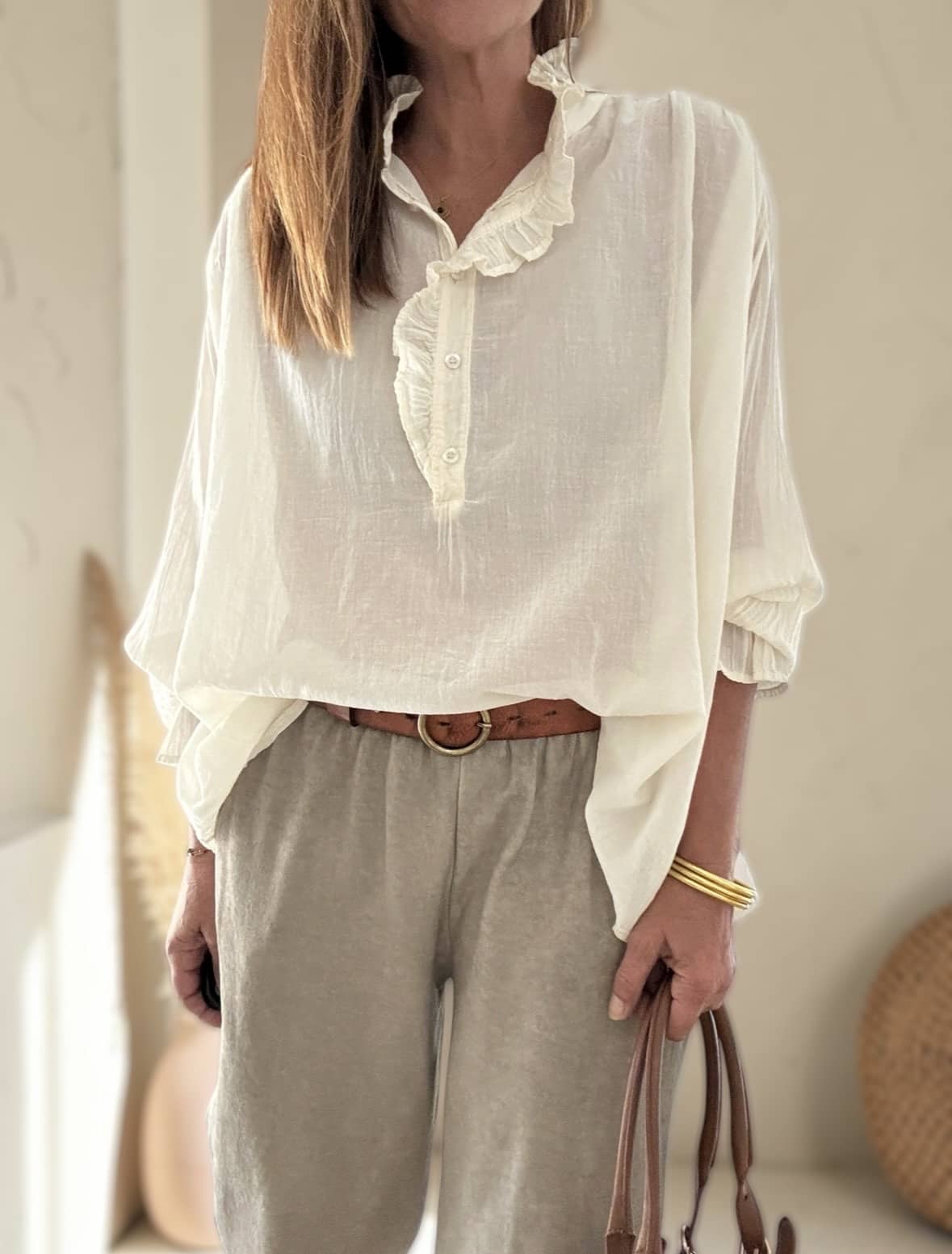 Blouse Naya en voile de coton écru – Image 5
