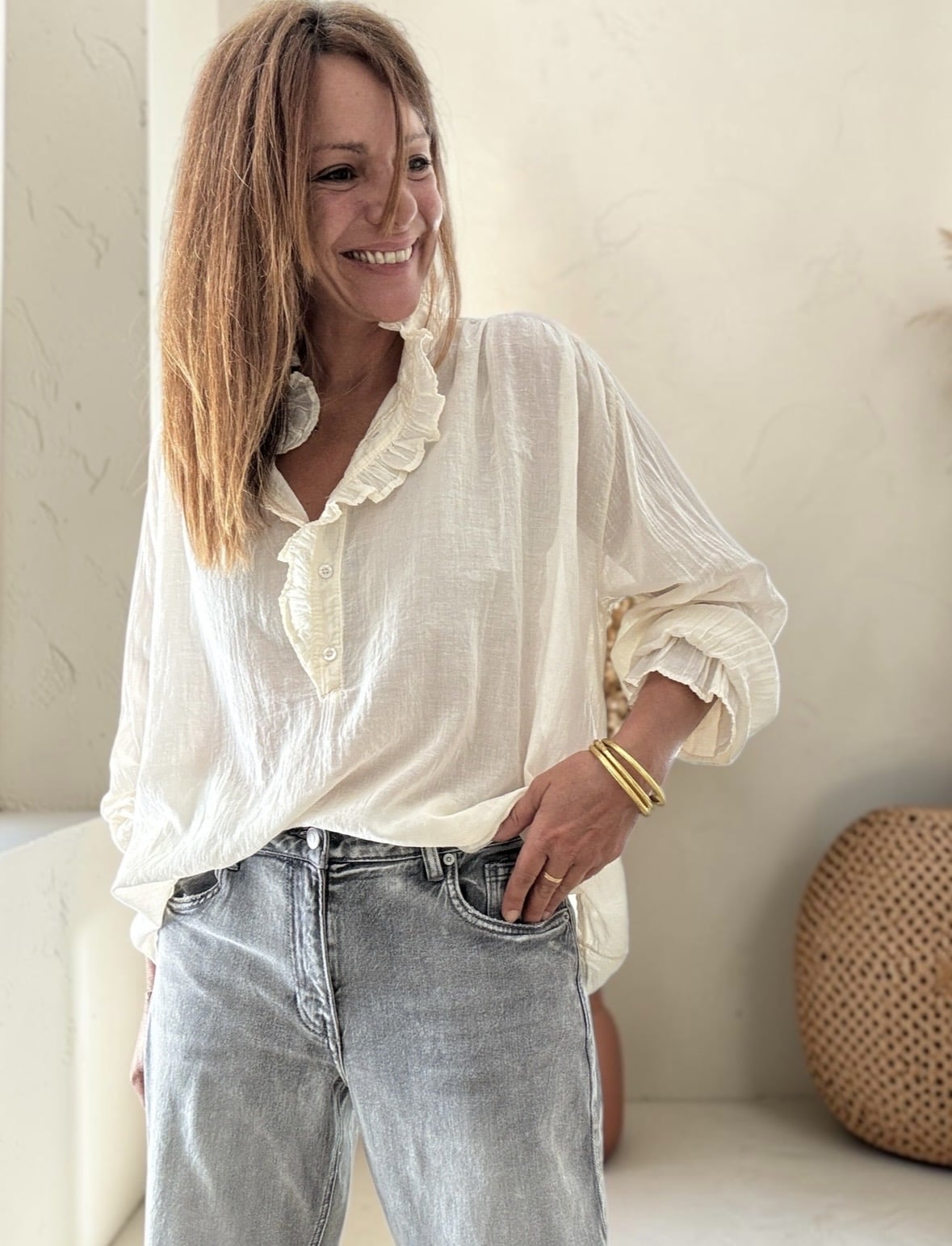 Blouse Naya en voile de coton écru – Image 6