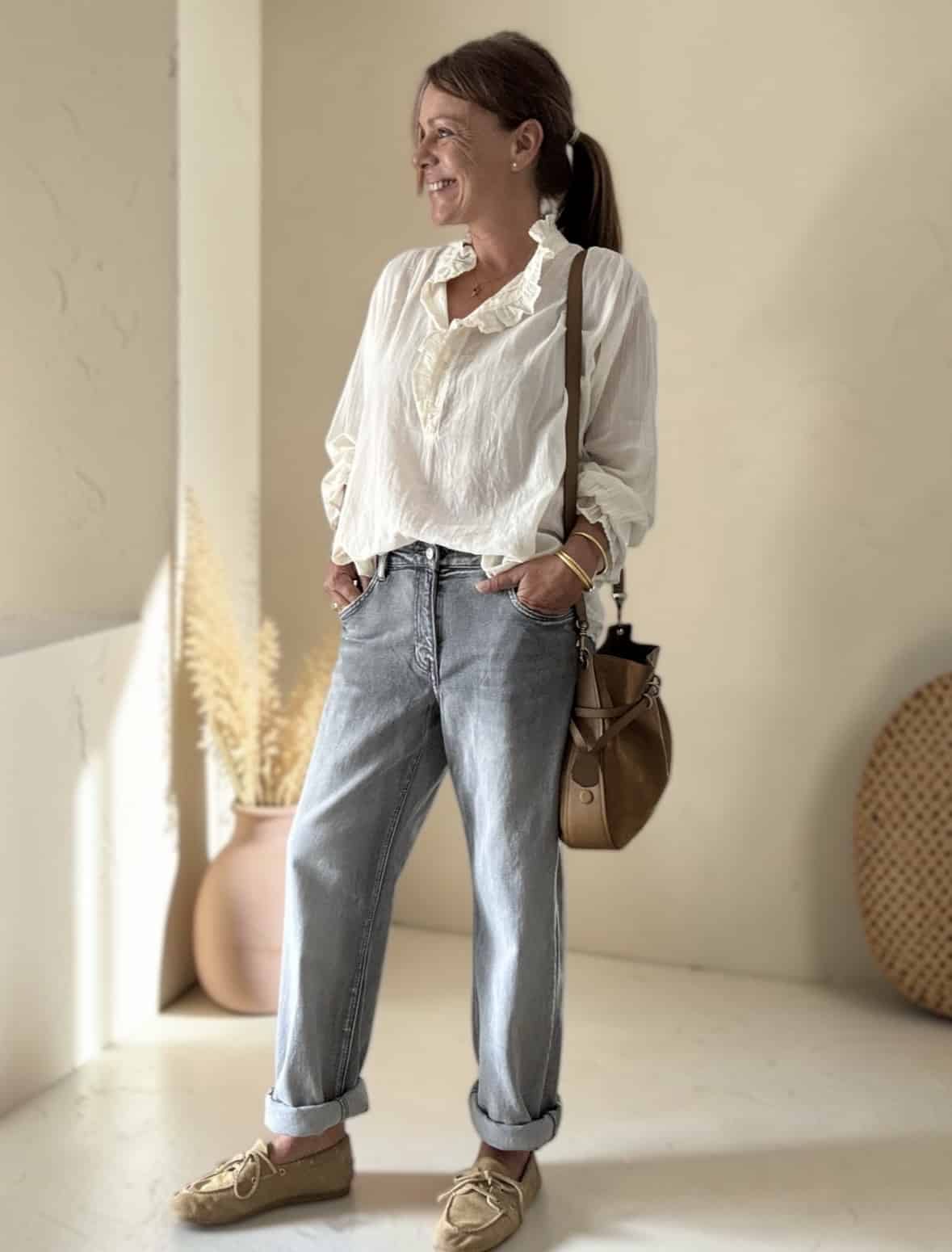 Blouse Naya en voile de coton écru – Image 2