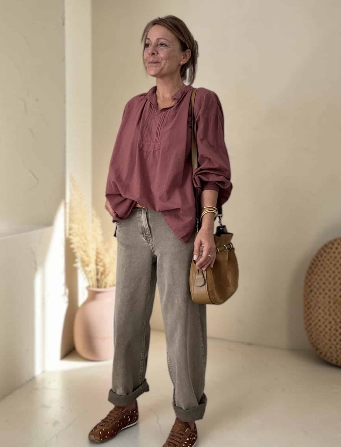 Blouse Adeline en voile de coton prune – Image 4