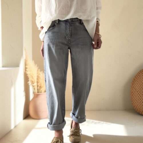 Jean Ygor gris coupe boyfriend
