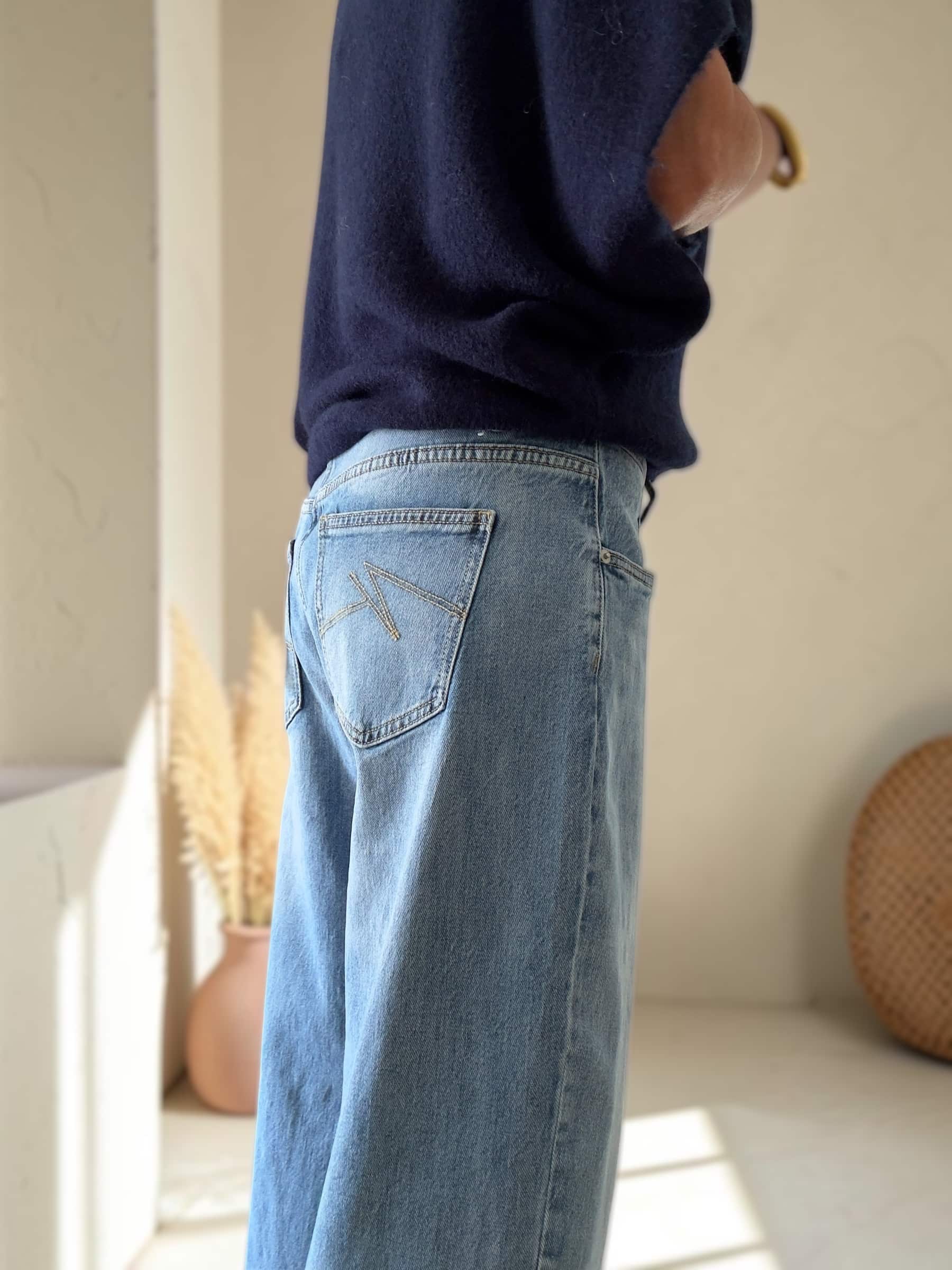 Jean Ygor bleu coupe boyfriend – Image 2