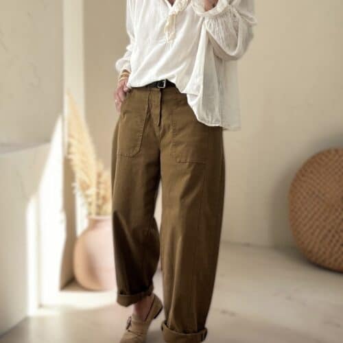 Pantalon barrel camel Dany