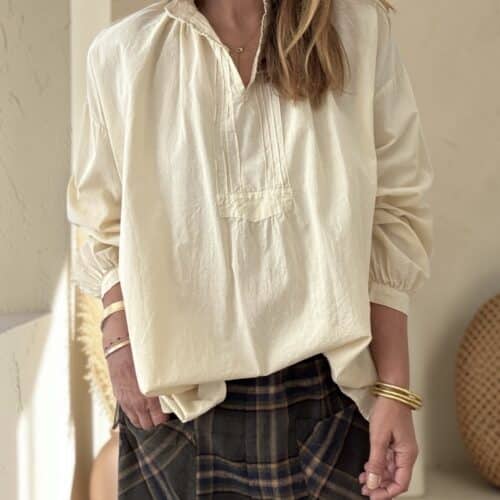 Blouse Adeline en voile de coton crème