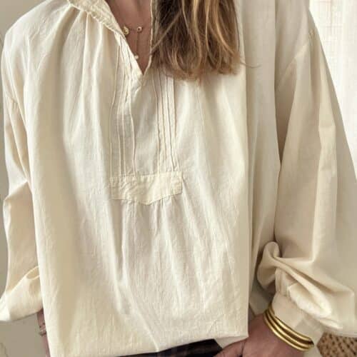 Blouse Adeline en voile de coton crème