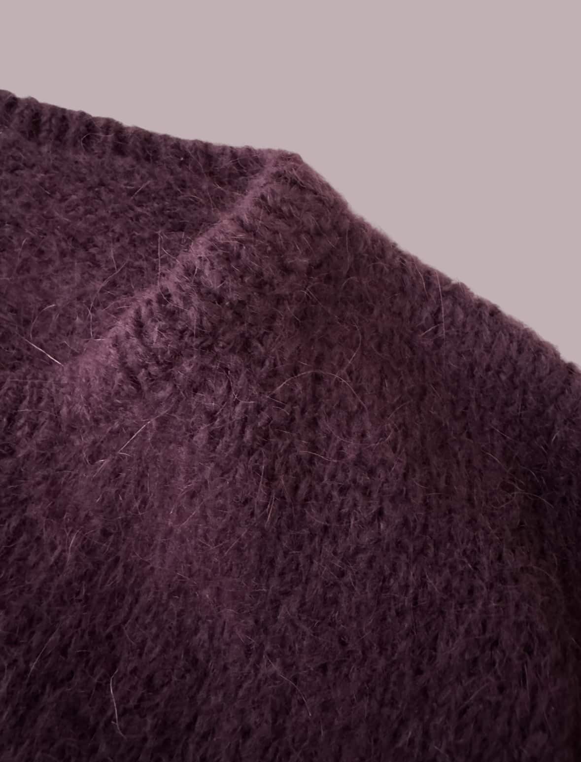Gilet Marta aubergine en kid mohair – Image 2