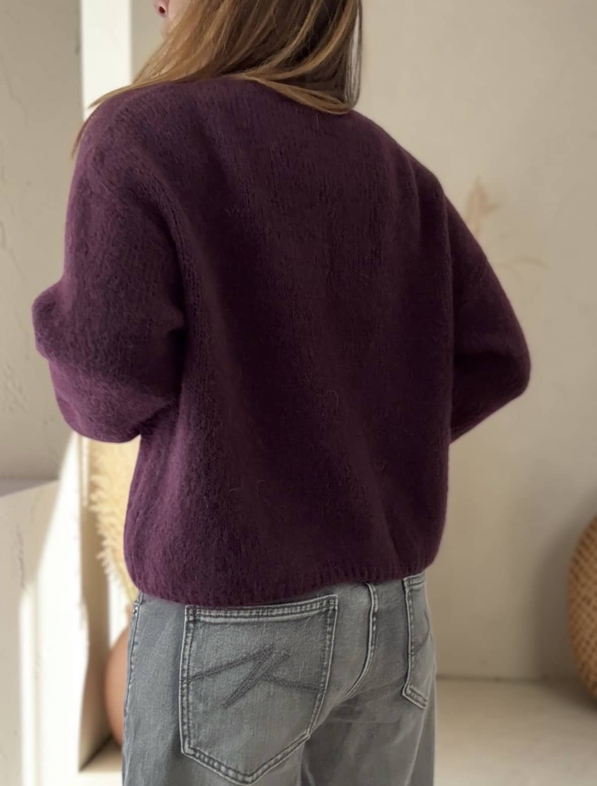 Gilet Marta aubergine en kid mohair – Image 4