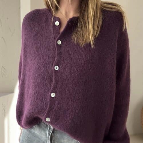 Gilet Marta en kid mohair aubergine, Les marques de Lilo