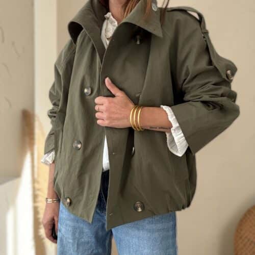 Blouson trench court Liam kaki